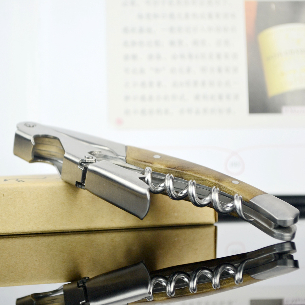 Solid Wood Stainless Steel Wine Bottle Opener Multifunctional Household Wine Knife Set Shadow Wood Handle Wine Bottle Opening Tool
