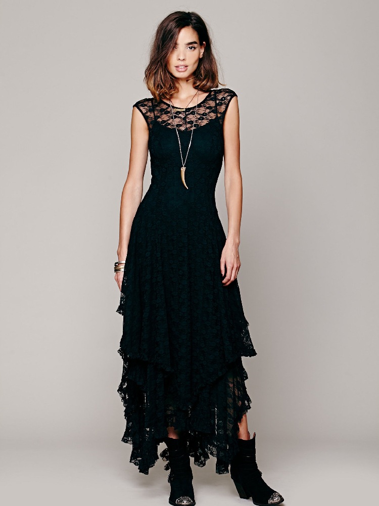 Irregular Hem Lace Dress Sexy Long Design Elegant Style Perfect for Parties Wholesale Available