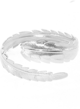 工厂直销欧美亚马逊热卖饰品 夸张金属羽毛树叶手镯臂环袖口