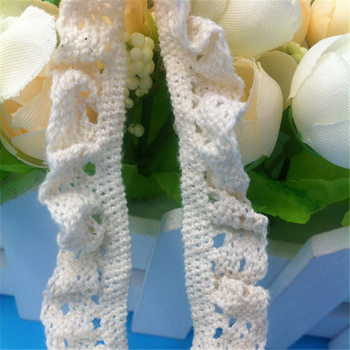 White Bleached Elastic Cord in Stock, 1.5cm Elastic Polyester-Cotton Lace Trim for DIY Children's Clothing, Socks, Shoes, and Accessories