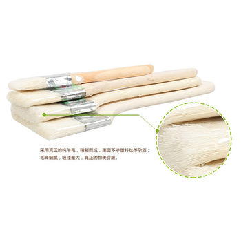 Wool Brush Factory Direct Sales Wooden Handle Wool Brush 1.0inch-5inch Latex Paint Brush Glue Brush Barbecue Brush