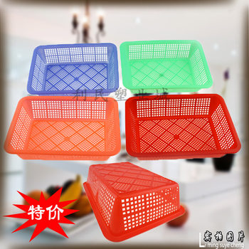 PE Rectangular Storage Basket Warehouse Packaging and Distribution Plastic Sieve Barbecue Malatang Night Market Storage Basket Wholesale