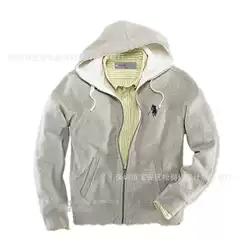 Solid color cardigan AliExpress sweater coat men's hooded sweater autumn and winter men's sports baseball uniform