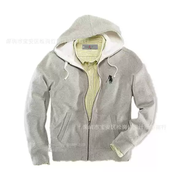 Solid color cardigan AliExpress sweater coat men's hooded sweater autumn and winter men's sports baseball uniform