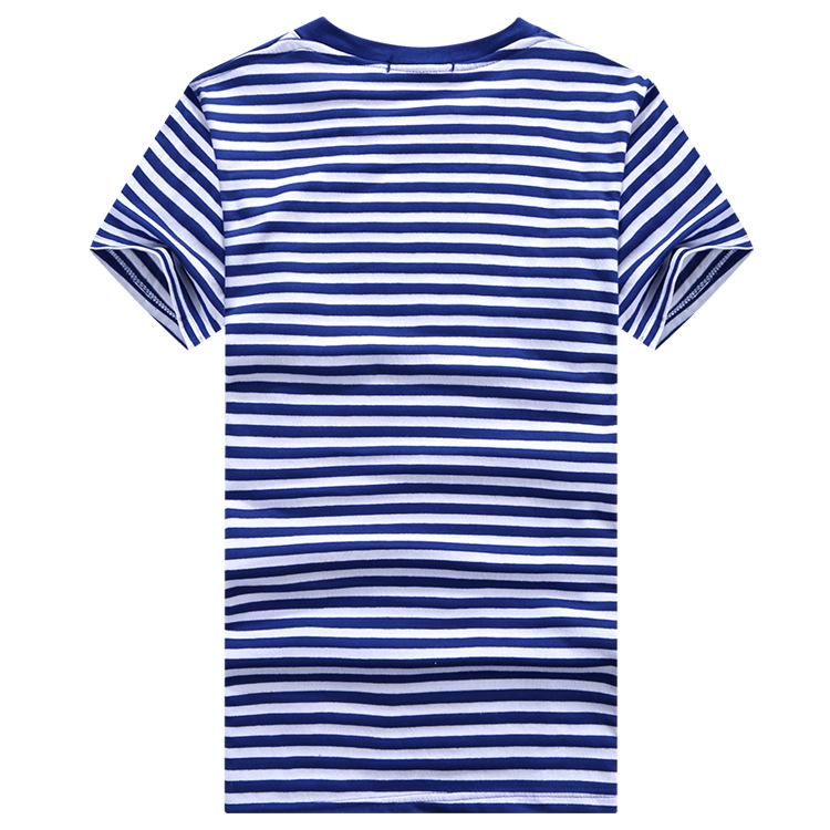 200g Autumn New Men's Striped Blue and White T-Shirt Long-Sleeved Sailor Shirt Crew Neck Cultural Shirt Activity Class Uniform