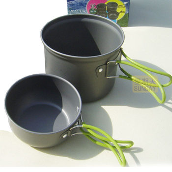 Outdoor Single Pot Non-stick Camping Set Pot Outdoor Cooking Utensils for 1-2 People Outdoor Camping Cooking Tools Set Pot Utensils
