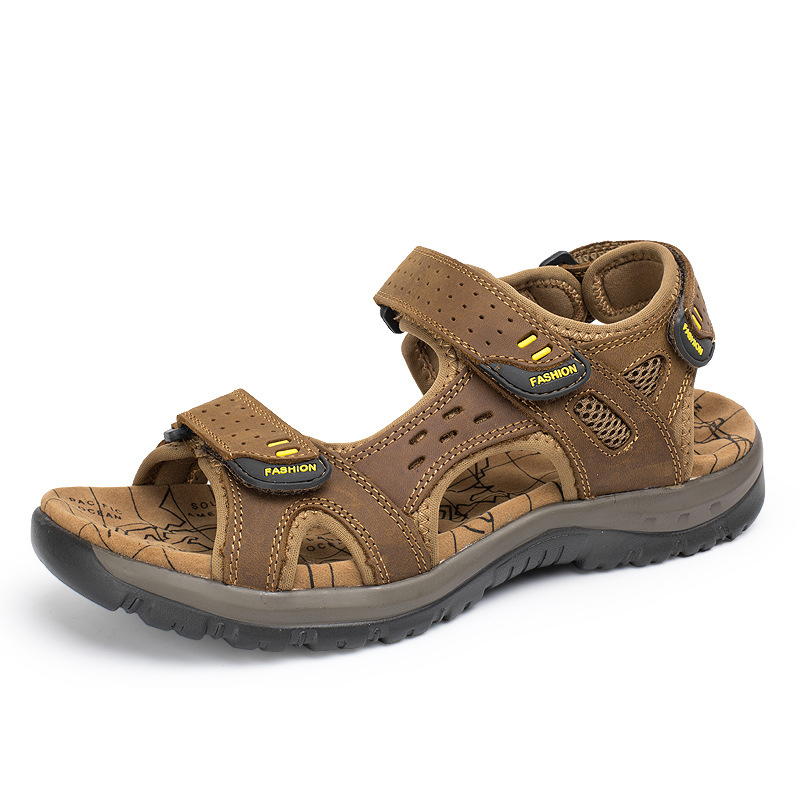 Dép Sandal Nam Quai Dán Chống Trượt Thoáng Khí Đế Cao 3cm