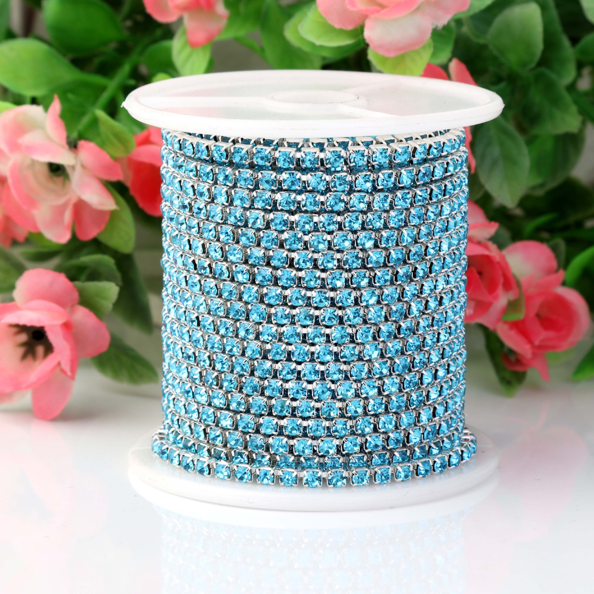 彩色钻链1.5/2/2.5/2.8/3.0/4mm密集型水钻爪链DIY手机壳贴钻材料