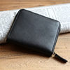 New Men's Genuine Leather Zipper Coin Purse Women's Cowhide Short Small Purse Trendy Logo Manufacturer Wholesale