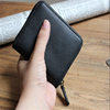 New Men's Genuine Leather Zipper Coin Purse Women's Cowhide Short Small Purse Trendy Logo Manufacturer Wholesale