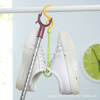 Plastic Shoe Drying Rack Hook Shoe Drying Rack Balcony Multi-Purpose Clothes Drying Rack Portable Single Pack Rotatable Shoe Rack