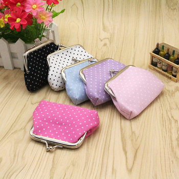 Small dot fabric coin purse buckle women's small bag children's coin bag customer small gift wholesale