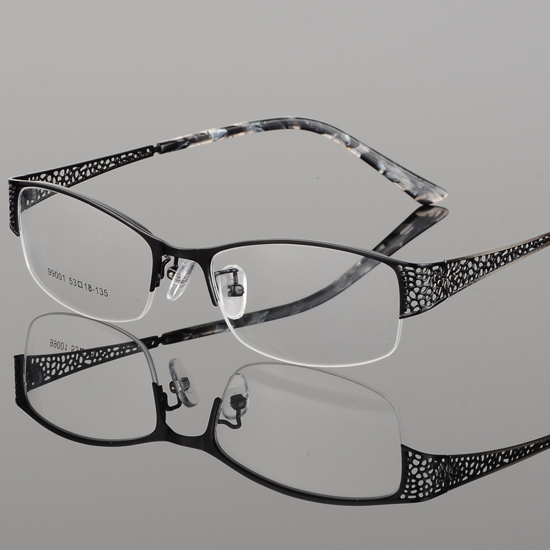 Women's Metal Half-Frame Ultra-Light Myopia Glasses Frame Ladies' Elegant Eyeglass Frame Cross-Border Optical Glasses Frame 99001