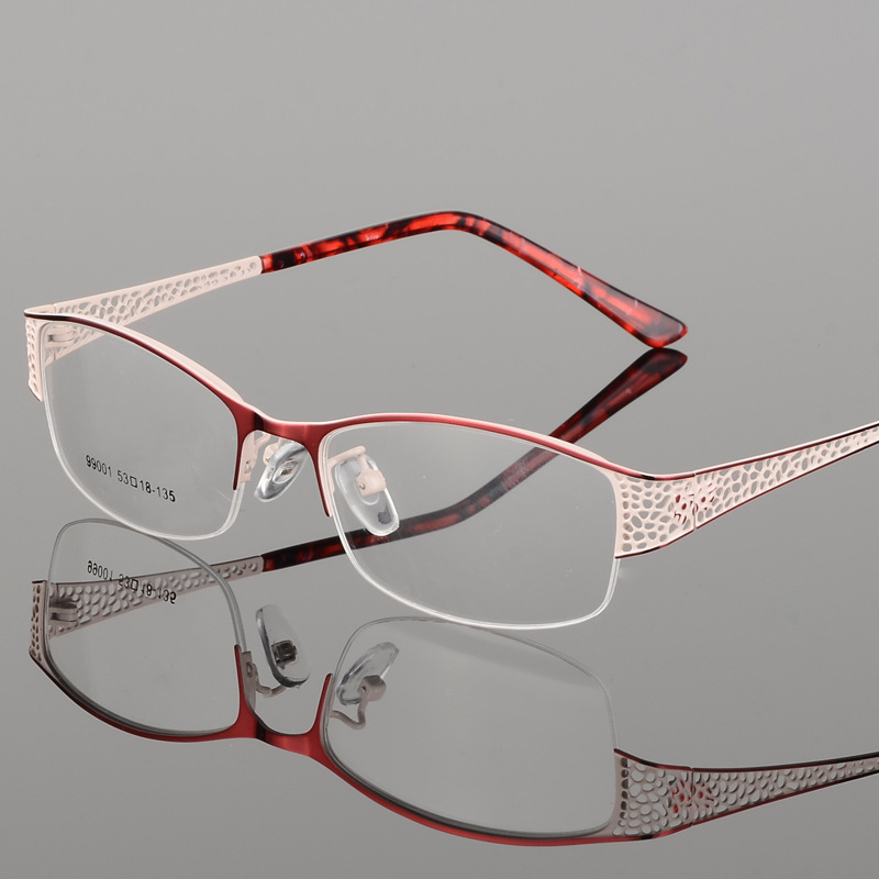 Women's Metal Half-Frame Ultra-Light Myopia Glasses Frame Ladies' Elegant Eyeglass Frame Cross-Border Optical Glasses Frame 99001