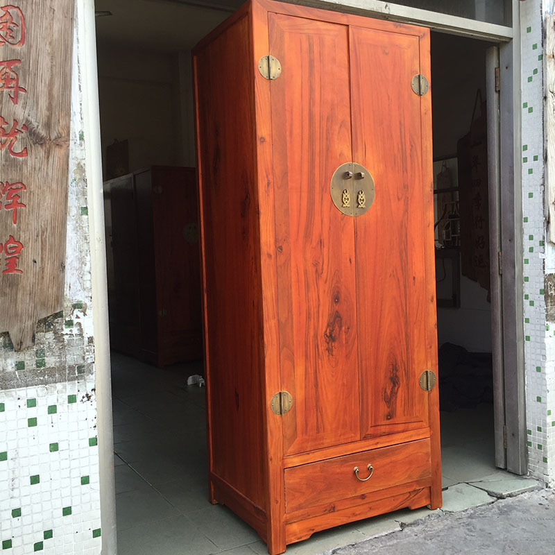 香樟木家具实木衣柜卧室收纳储藏柜现代中式仿古原木整装储物柜子