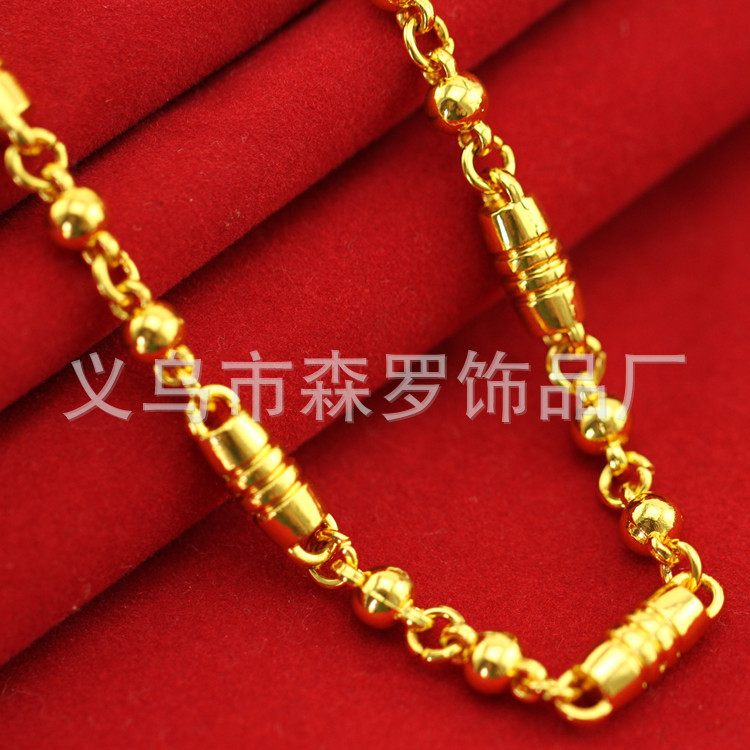 Оптовая продажа позолоченных 18-каратным золотом мужских цепочек, модные и эффектные, поставка для прямых трансляций, имитация золотых цепочек, рынок мужских цепочек на шею.