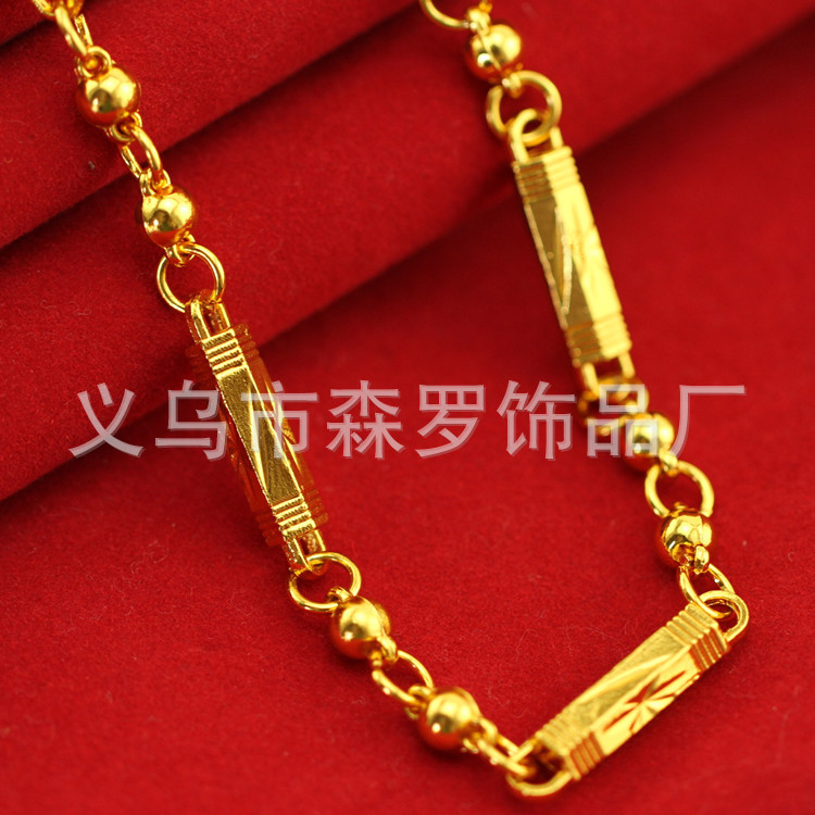 Оптовая продажа позолоченных 18-каратным золотом мужских цепочек, модные и эффектные, поставка для прямых трансляций, имитация золотых цепочек, рынок мужских цепочек на шею.