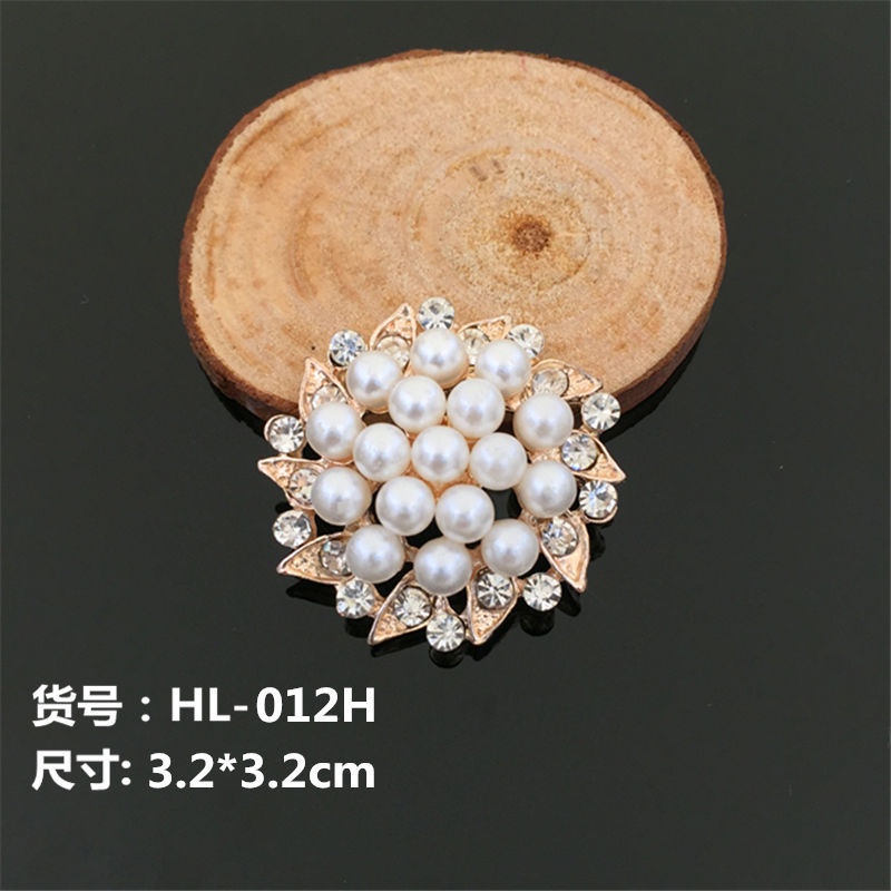 合金饰品配件 水钻珍珠花朵盘扣合金配件手工头饰发饰发夹diy材料