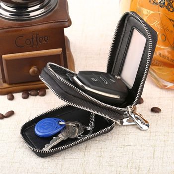 Key Bag Crocodile Pattern Women's Genuine Leather Large Capacity Car Key Bag Top Layer Cowhide Double Layer Security Door Key Bag