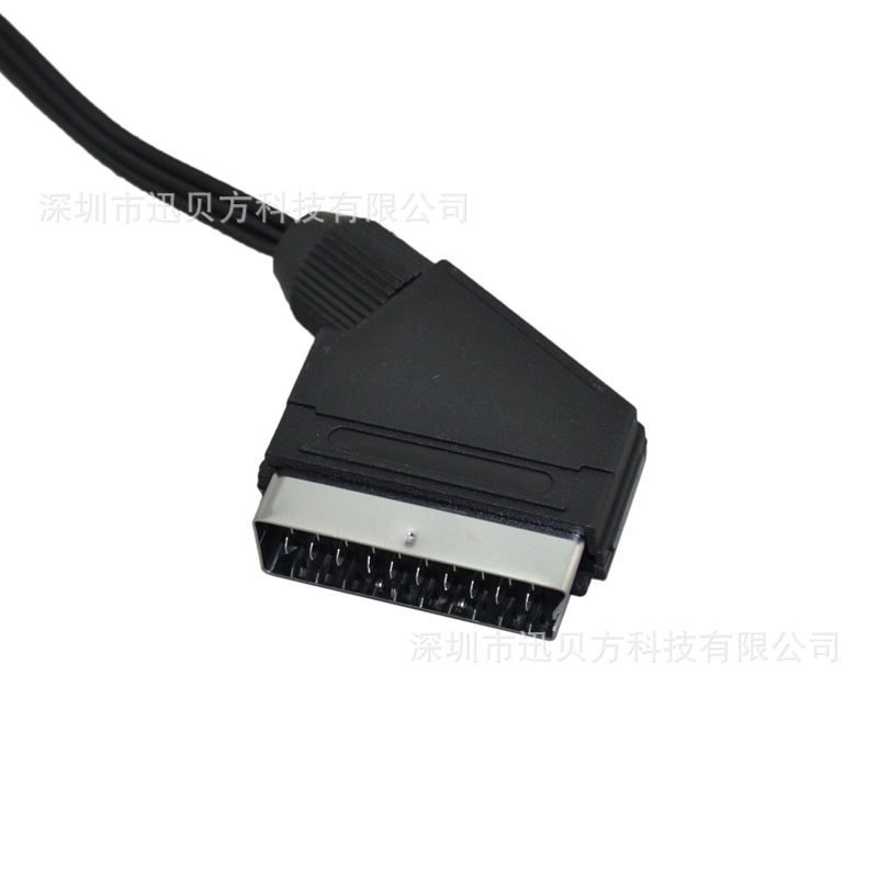 Foreign trade export NES red and white machine broom head line Nes scart rgb cable 1.8m video line
