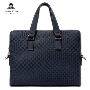 Wholesale cowhide men's lightweight handbag new fashion business leather men's bag original 8 grain briefcase