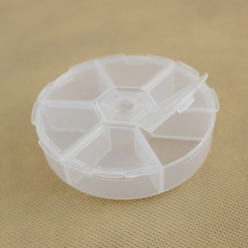 6 Grid Plastic pp Beaded Six Grid Round Box Storage Box Jewelry Accessories Electronic Components Small Parts Box