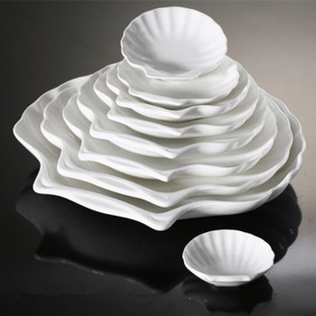 Hotel Supplies Ceramic Tableware Porcelain Bowl Pure White Shell Porcelain Plate Baking Plate Small Dish Dish Seasoning Dish Sauce Vinegar Dish