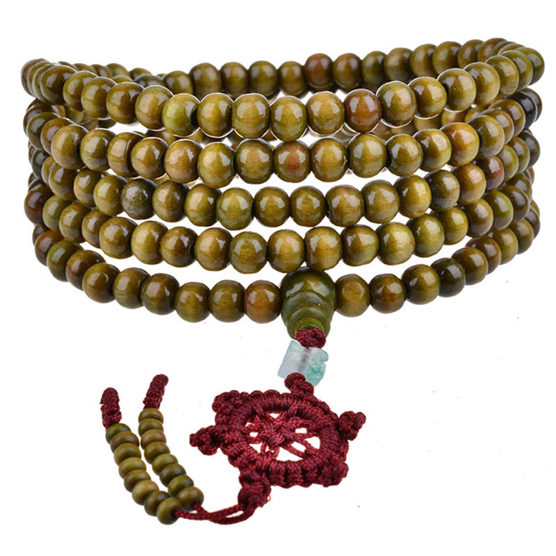 108 Sandalwood Buddha Beads Bracelet Fashion Ladies Casual Three Circle Bracelet Women's Jianghu Stall Hot Jewelry Wholesale