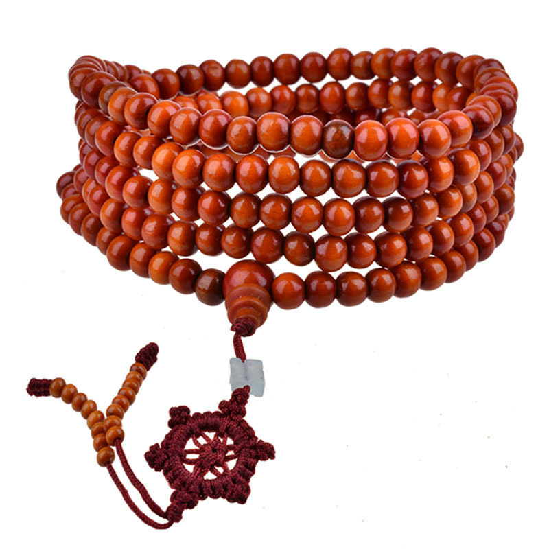 108 Sandalwood Buddha Beads Bracelet Fashion Ladies Casual Three Circle Bracelet Women's Jianghu Stall Hot Jewelry Wholesale
