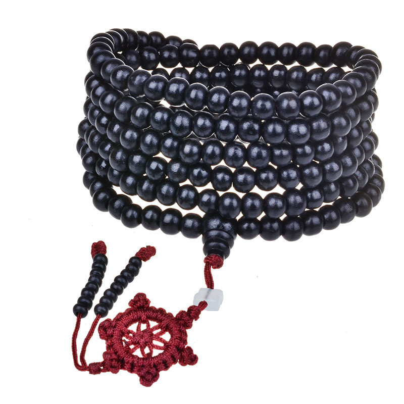 108 Sandalwood Buddha Beads Bracelet Fashion Ladies Casual Three Circle Bracelet Women's Jianghu Stall Hot Jewelry Wholesale