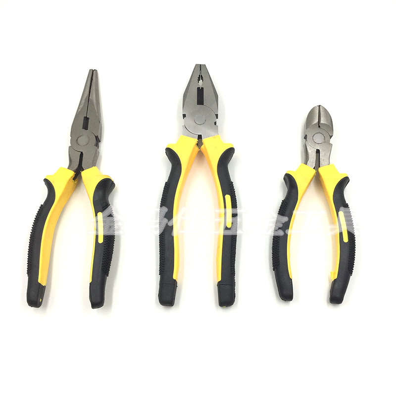 手动装修工具多功能老虎钳子8寸按摩柄钢丝钳尖嘴钳斜口钳批发