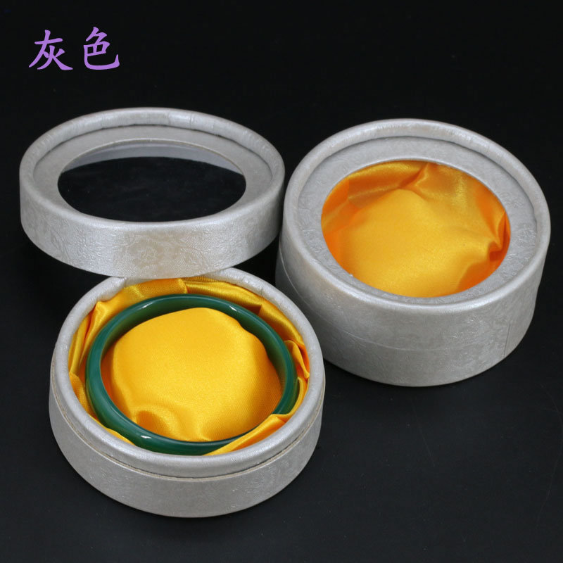 Large round open skylight jewelry packaging box bracelet bracelet jewelry beads bracelet jewelry box wooden beads gift box wholesale