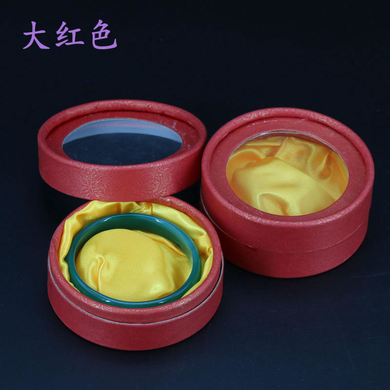 Large round open skylight jewelry packaging box bracelet bracelet jewelry beads bracelet jewelry box wooden beads gift box wholesale