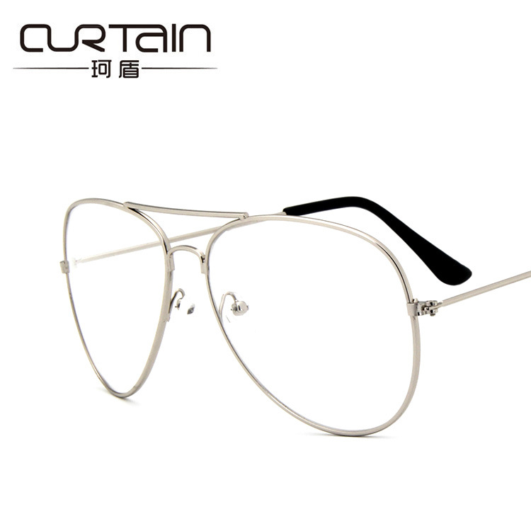Kedun Korean Style Eyeglass Frames, Fashionable Retro Flat Lenses, Aviator and Pilot Glasses 3026