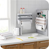 Kitchen Wrap Storage Rack with Cutter Aluminum Foil Barbecue Paper Storage Rack Tissue Rack Towel Storage Rack