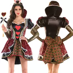 Halloween New Big Peach Heart Queen Costume European and American Uniform New Easter Queen Costume