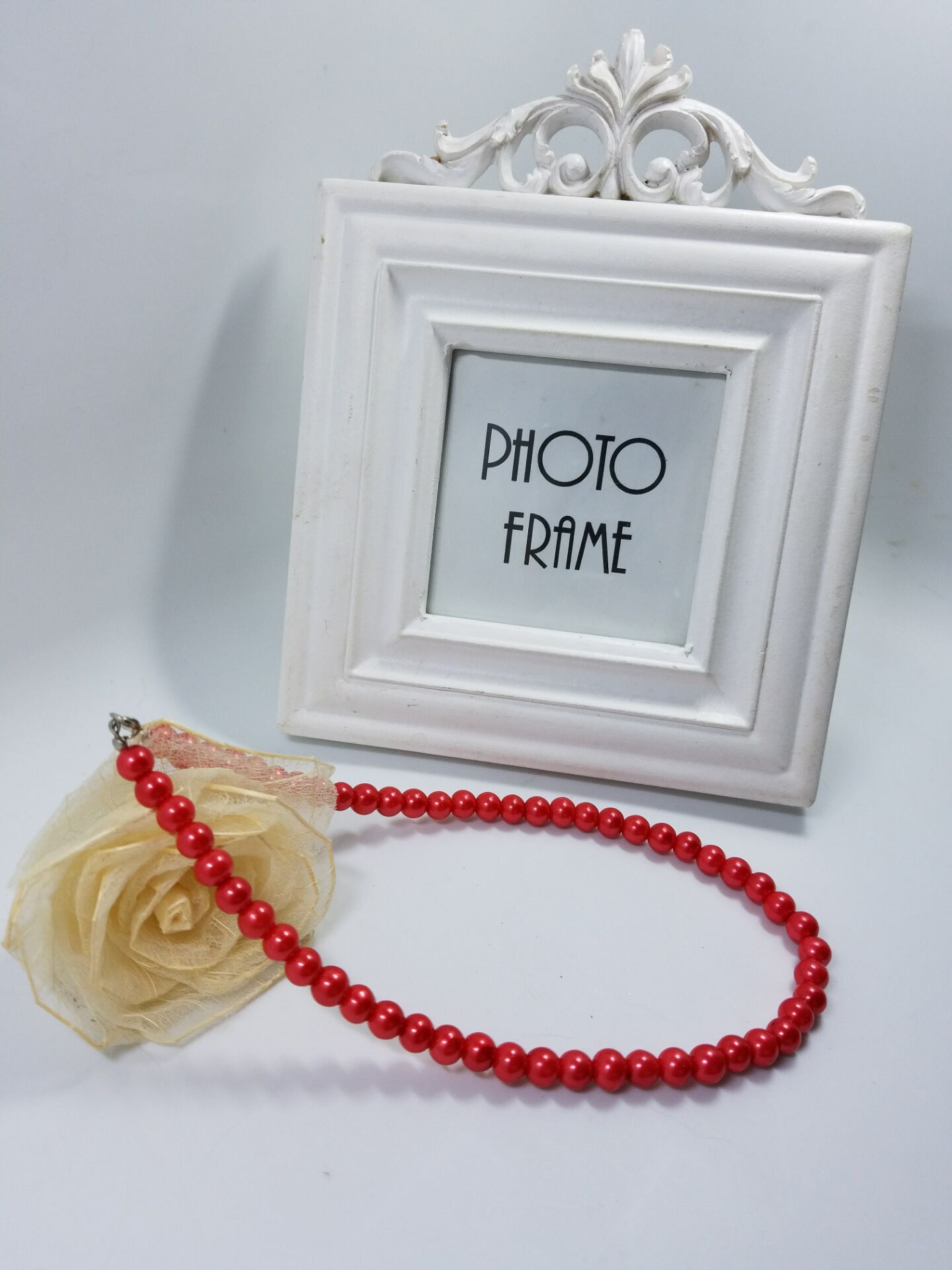 女款玻璃仿珍珠短项链百搭珍珠饰品DIY毛衣链锁骨韩版潮流国风