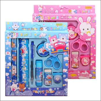 Stationery Set Children's Learning Nine-Piece Set Student 2 yuan Supplies School Prizes Gift Gift Wholesale Birthday Excellence