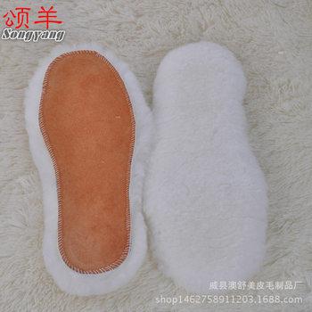 Foreign Trade New Wool Insole, Fur Integrated Warm Insole, Breathable, Sweat-Absorbent and Heightening Pigskin Insole, Unisex