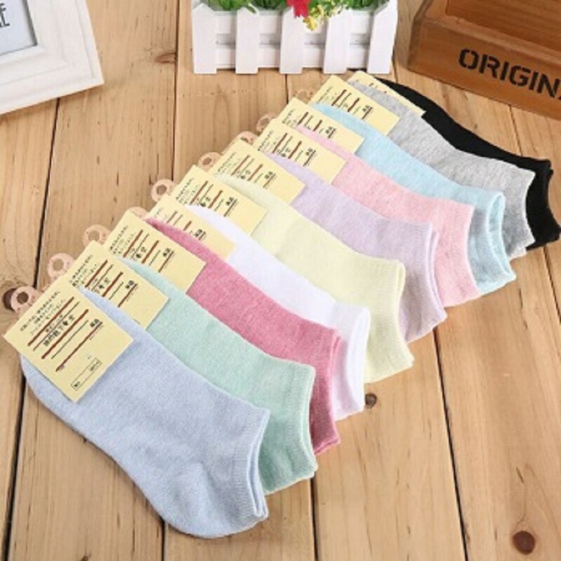 self-produced and sold Solid color women's socks, colorful c...