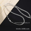 European and American trend exquisite jewelry foreign trade hot fashion Silver 4mm a one to one side necklace