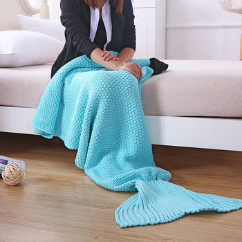 New Summer Imitation Cashmere Blanket Mermaid Blanket Office Sofa Blanket Thickened Knitted Air Conditioning Blanket Mattress
