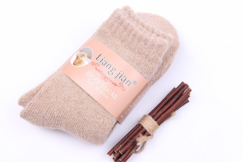 超厚兔羊毛袜子加厚毛圈袜男士冬季中筒袜纯色女士多色巨厚雪地袜