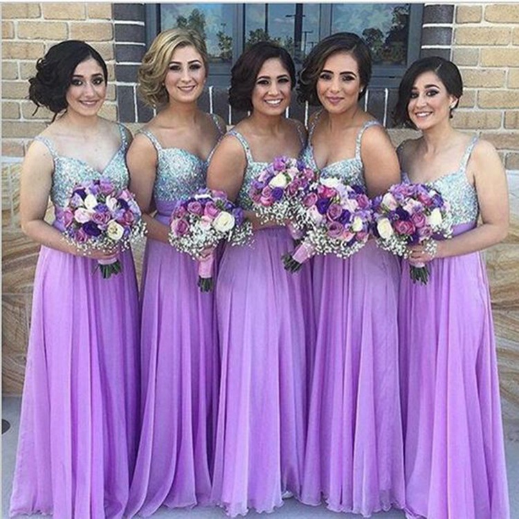 Long Bridesmaid Dress Sequin Embellishments Elegant Design Floor Length Perfect for Weddings and Special Events