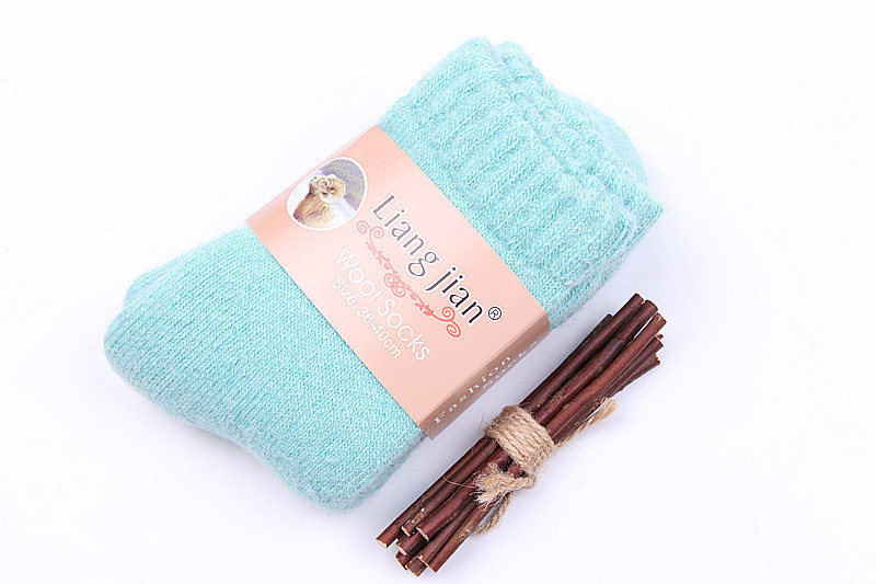 超厚兔羊毛袜子加厚毛圈袜男士冬季中筒袜纯色女士多色巨厚雪地袜