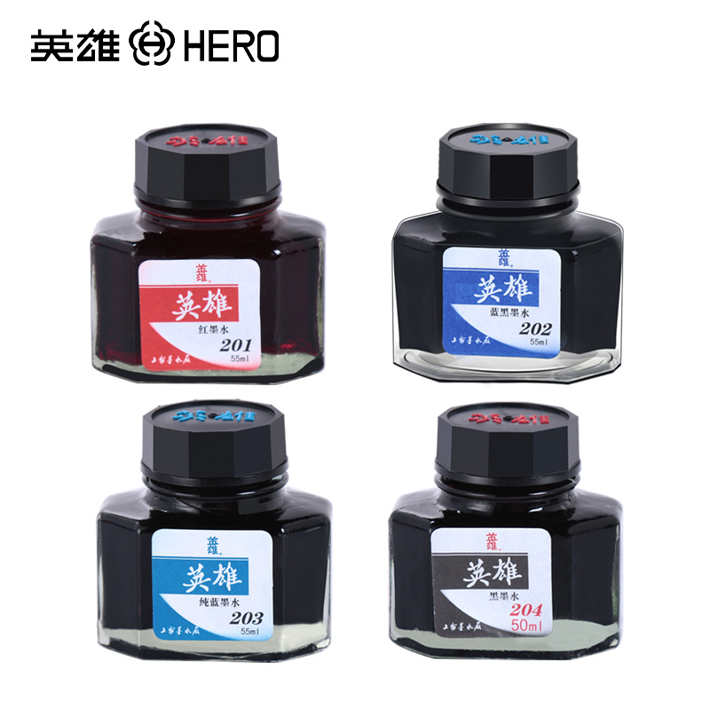 Large capacity ink non-carbon 203 blue 204 black ink does not block pen quick-drying pen ink