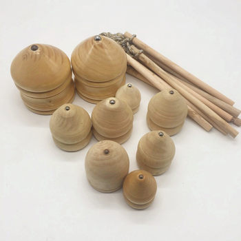 Manufacturer Wholesale Wooden Spinning Top 6cm Apricot Wood Spinning Top Nostalgic Spinning Top Children's Toy Fitness Spinning Top Handmade
