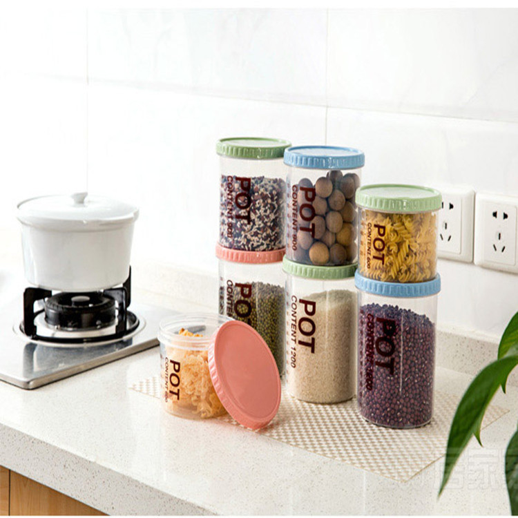 Plastic transparent sealed jar nut pudding pastry storage jar multi-capacity pet food packaging jar