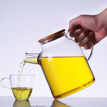 Tea Boiling Glass Teapot Filter Teapot Thickened Fruit and Flowers Teapot Household Electric Ceramic Stove Boiling Teapot