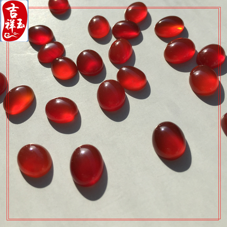 【 红玛瑙椭圆戒面】天然圆形宝石饰品戒面 diy手工艺品椭圆戒面